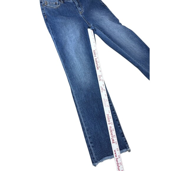 Miss Me High Rise Ankle Straight Jeans Size 28 Raw Hem Distressed Pockets Denim - Picture 6 of 10